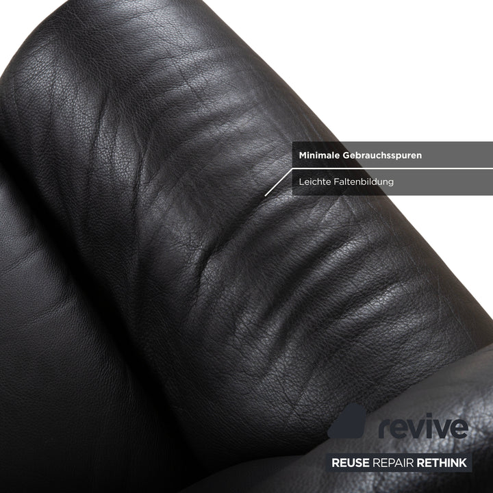 de Sede DS 2011  Zweisitzer Leder Sofa Schwarz Couch