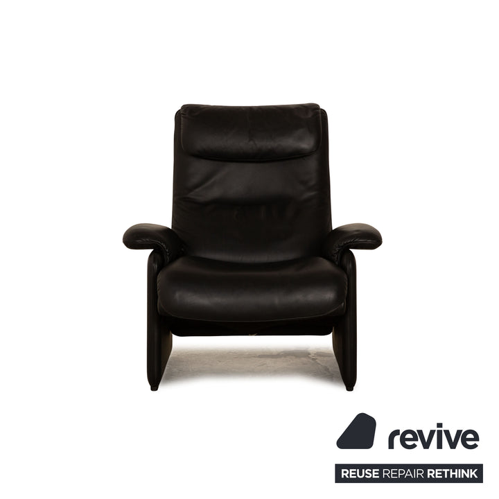 de Sede DS 2018 Leder Sofa Garnitur Schwarz Dreisitzer Hocker Sessel manuelle Relaxfunktion