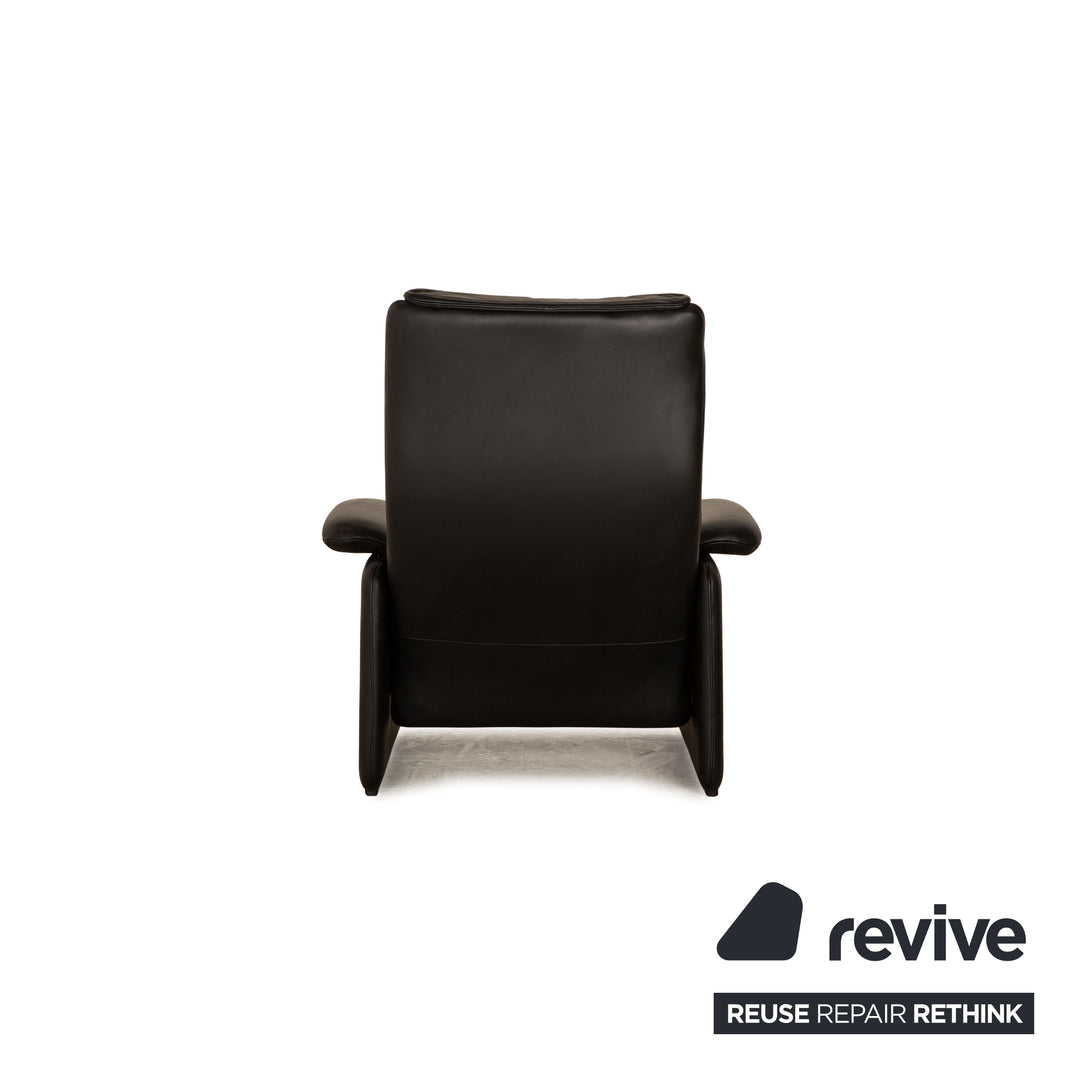 de Sede DS 2018 Leder Sofa Garnitur Schwarz Dreisitzer Hocker Sessel manuelle Relaxfunktion