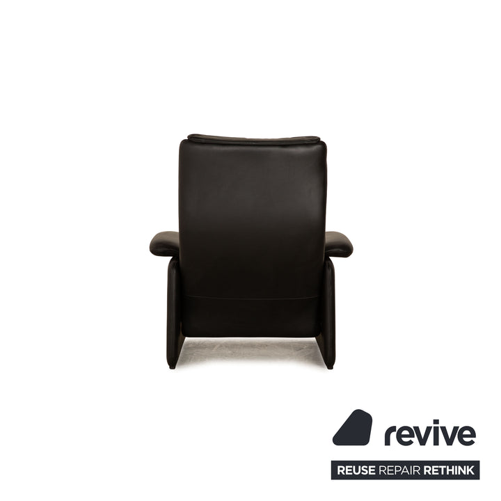 de Sede DS 2018 Leder Sofa Garnitur Schwarz Dreisitzer Hocker Sessel manuelle Relaxfunktion