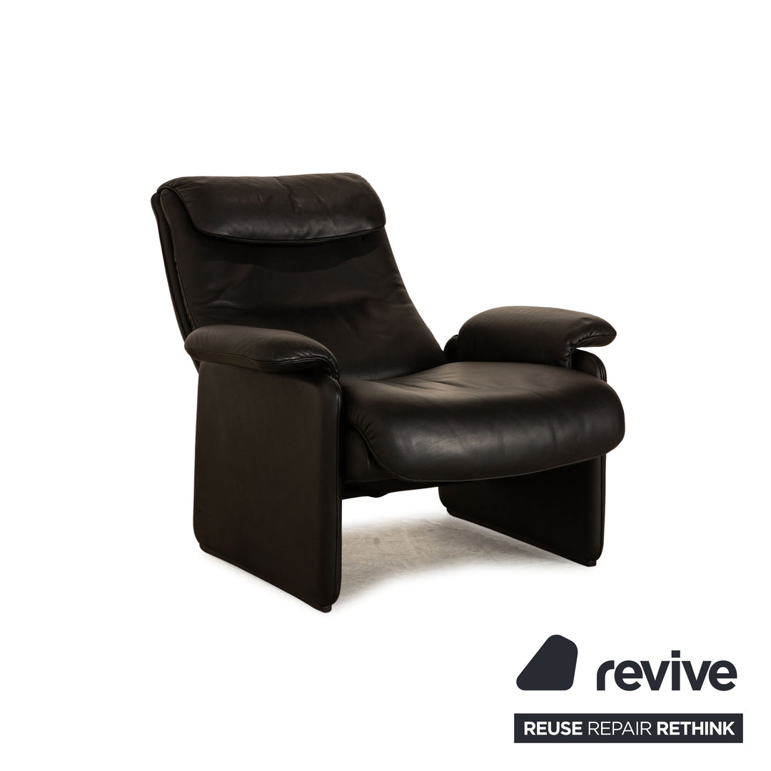 de Sede DS 2018 Leder Sofa Garnitur Schwarz Dreisitzer Hocker Sessel manuelle Relaxfunktion