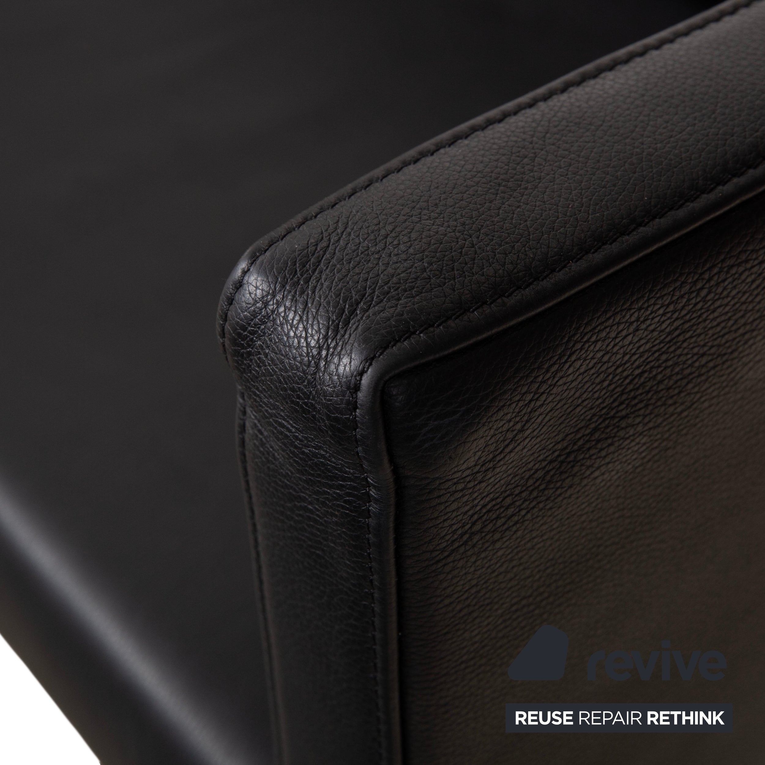 de Sede DS-207 Leder Zweisitzer Sofa Couch Schwarz
