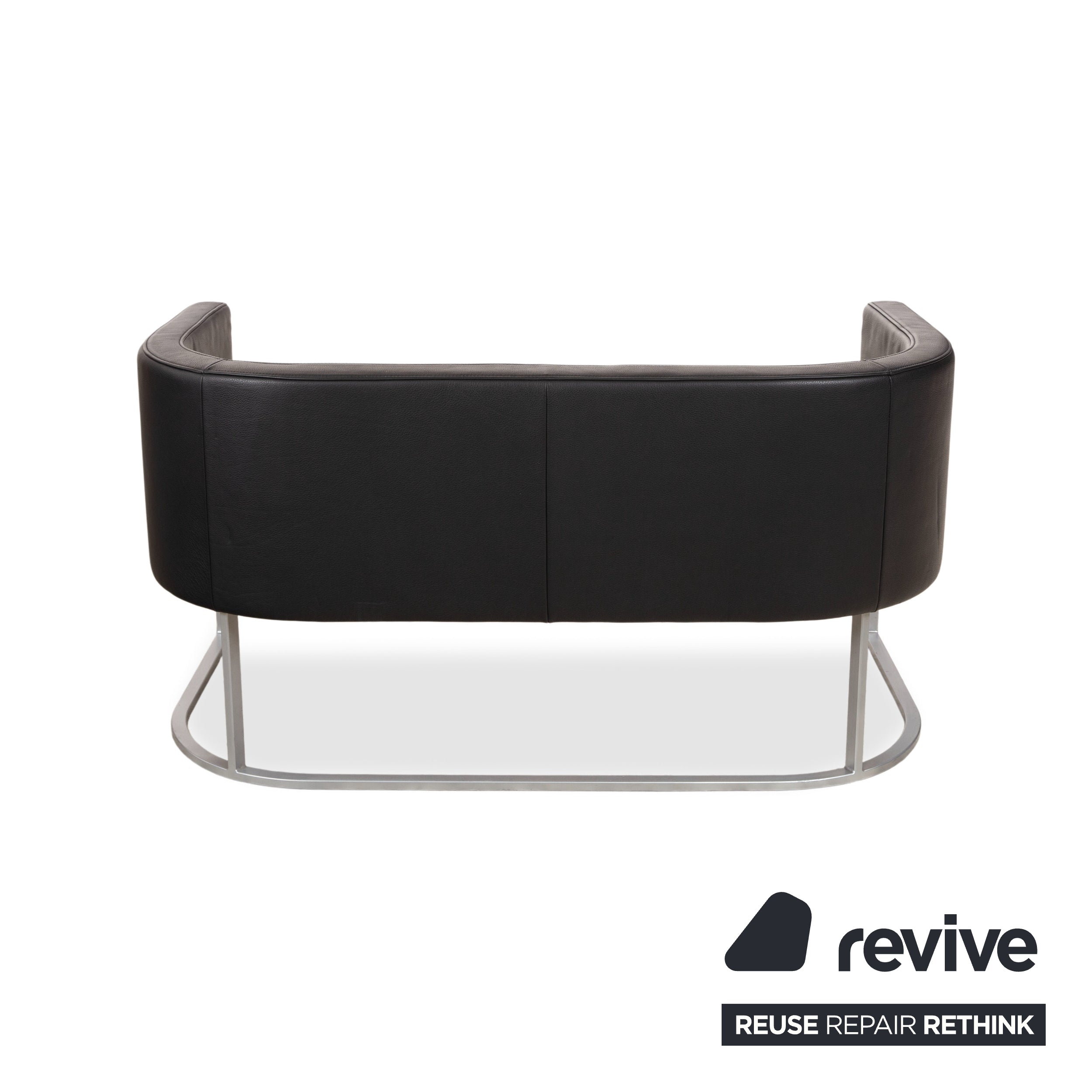 de Sede DS-207 Leder Zweisitzer Sofa Couch Schwarz