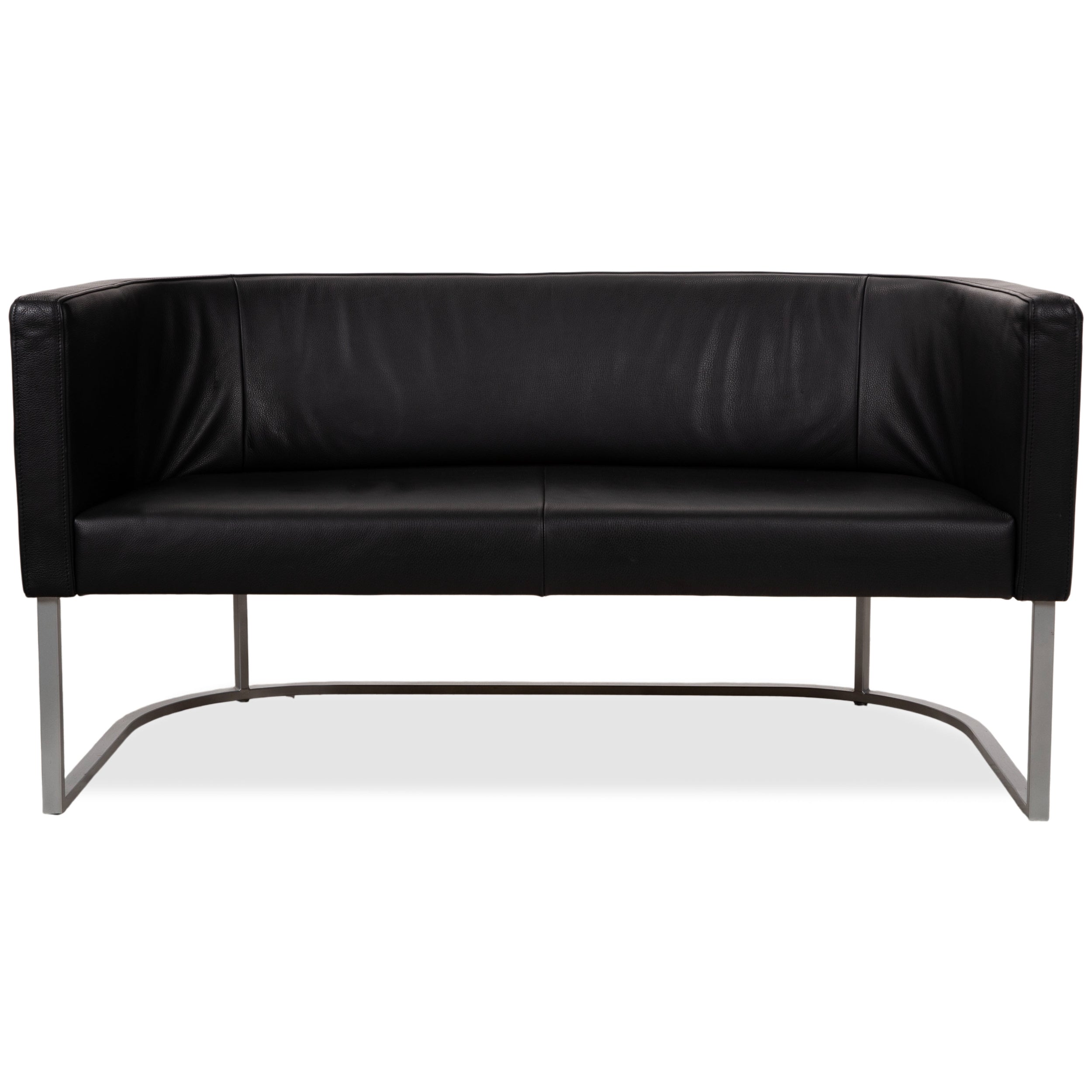de Sede DS-207 Leder Zweisitzer Sofa Couch Schwarz