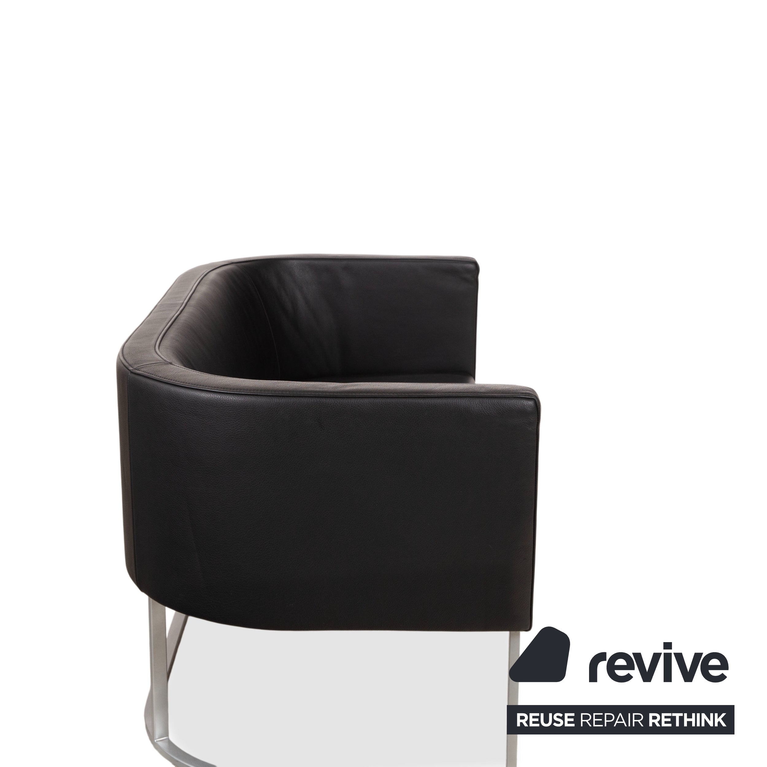de Sede DS-207 Leder Zweisitzer Sofa Couch Schwarz