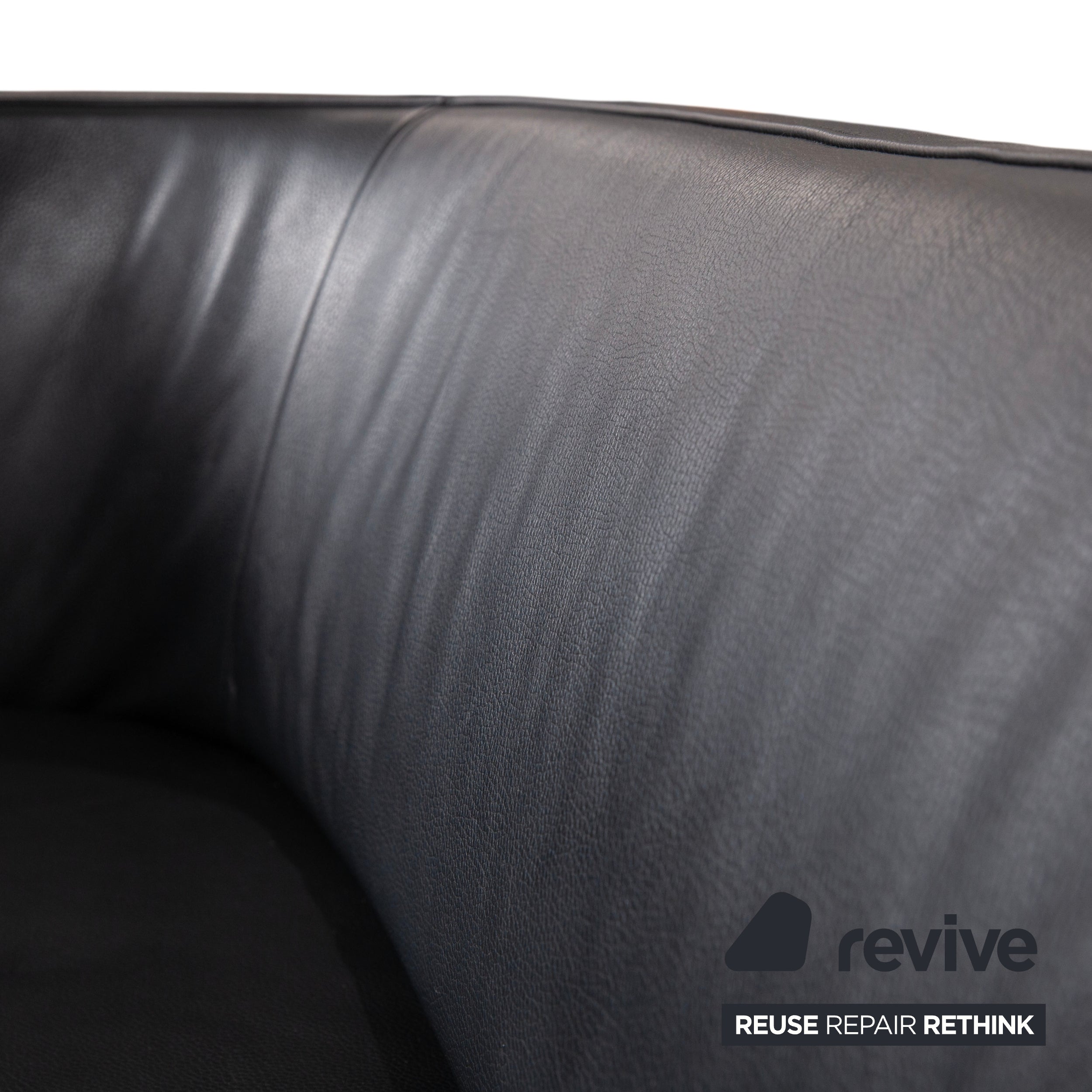 de Sede DS-207 Leder Zweisitzer Sofa Couch Schwarz