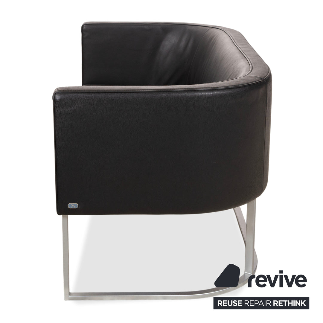 de Sede DS-207 Leder Zweisitzer Sofa Couch Schwarz