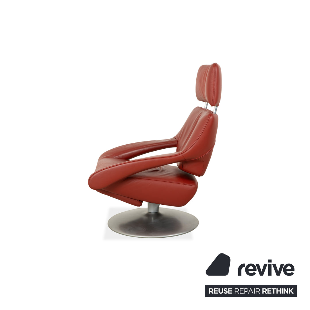 de Sede DS-255 Leder Sessel Rot Orange manuelle Funktion