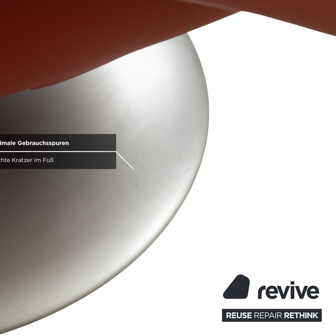 Fauteuil en cuir rouge orangé de Sede DS-255 à commande manuelle