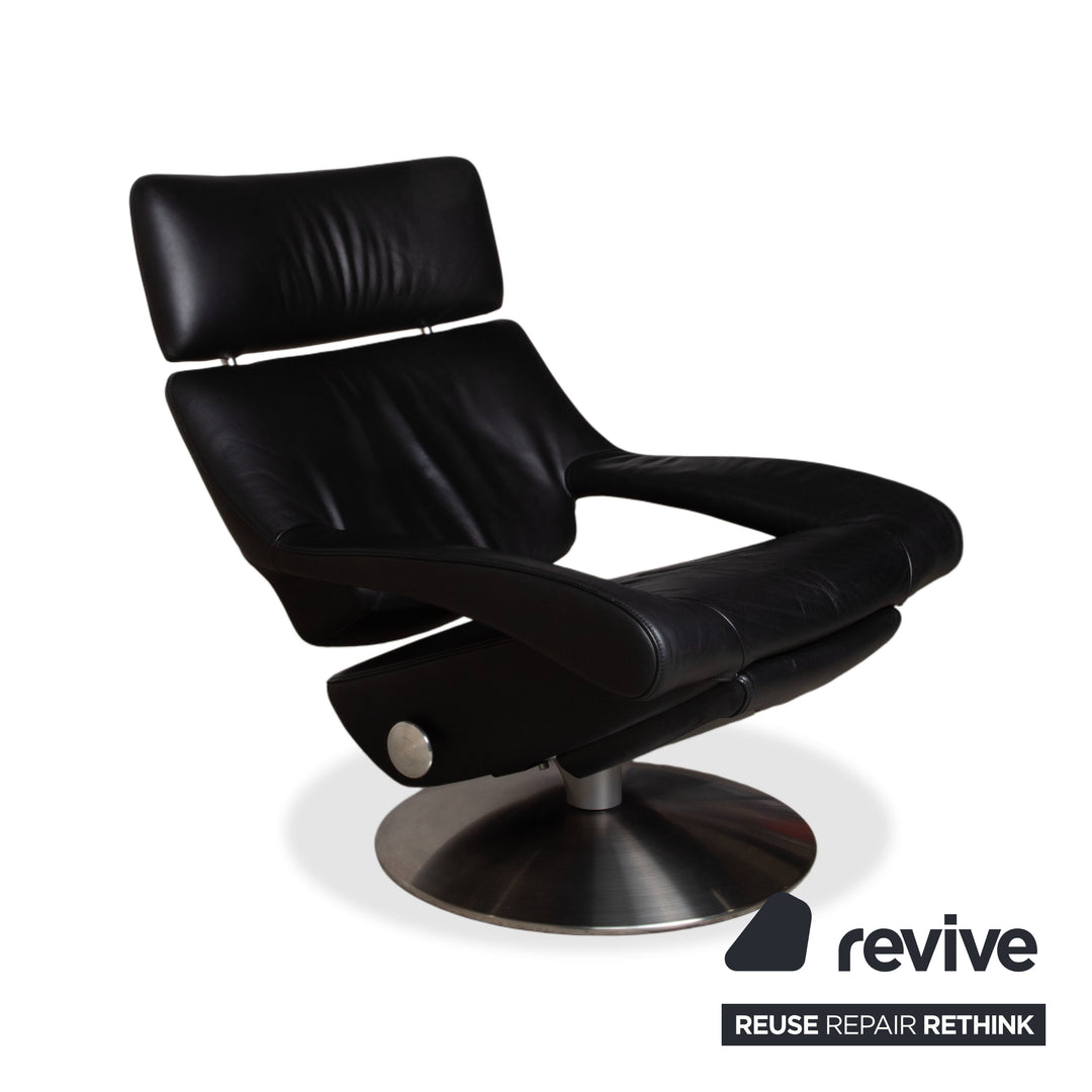 de Sede DS-255 Leder Sessel Schwarz inkl. Fußteil manuelle Funktion Relaxfunktion
