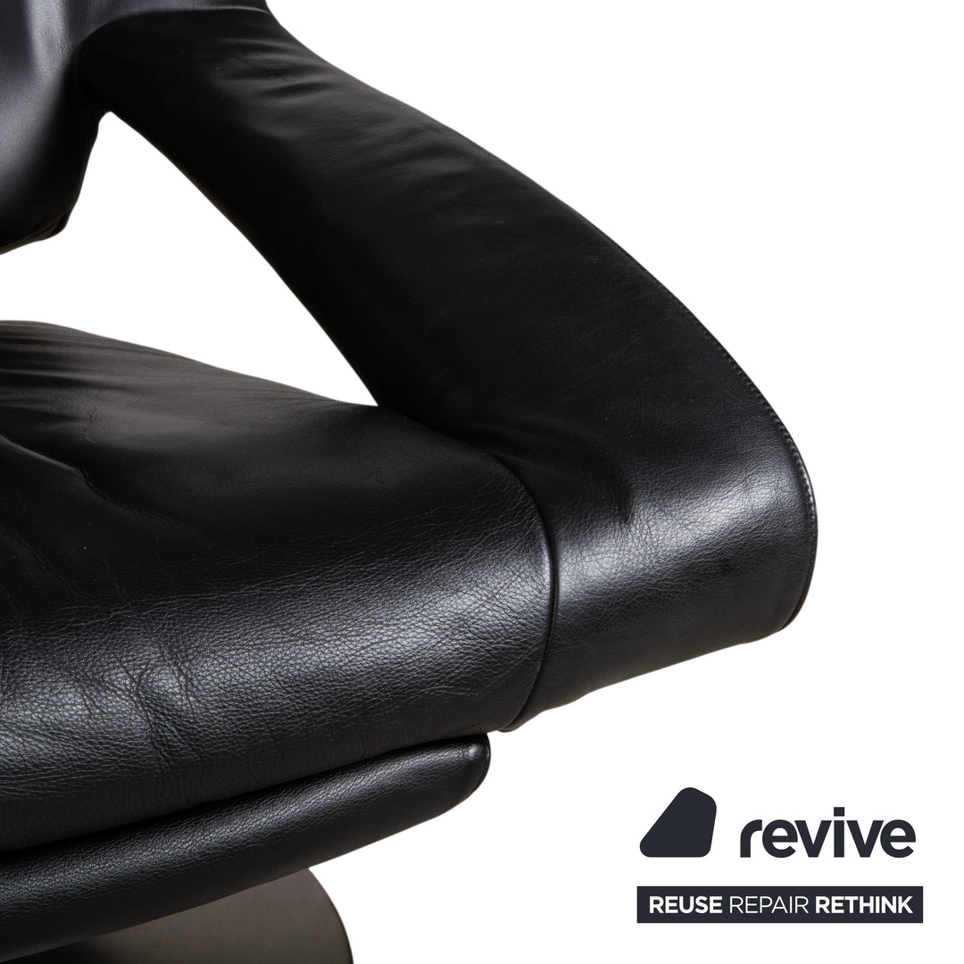 de Sede DS-255 Leder Sessel Schwarz inkl. Fußteil manuelle Funktion Relaxfunktion