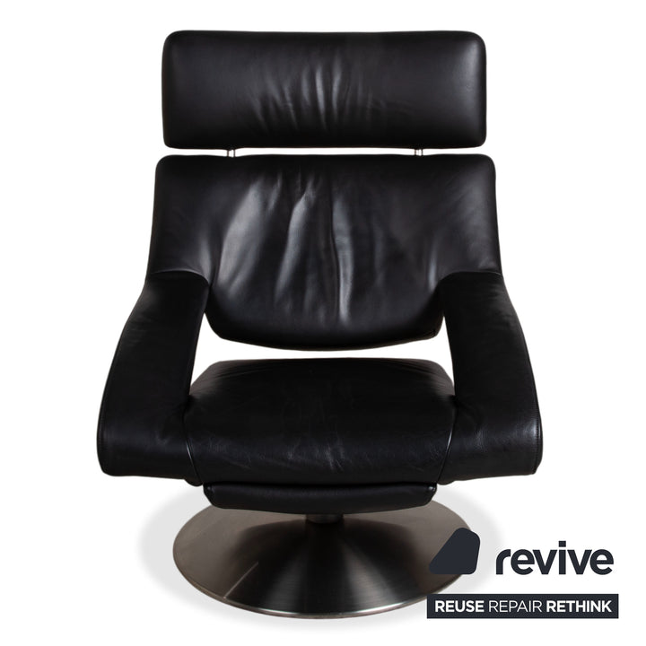 de Sede DS-255 Leder Sessel Schwarz inkl. Fußteil manuelle Funktion Relaxfunktion
