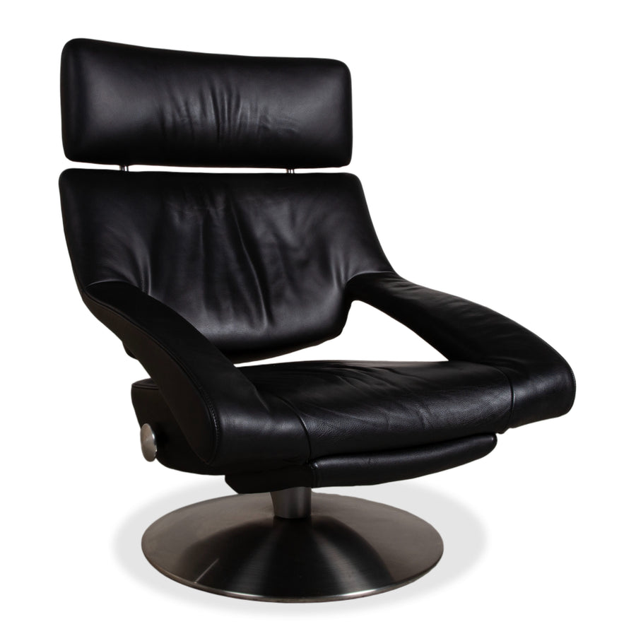 de Sede DS-255 Leder Sessel Schwarz inkl. Fußteil manuelle Funktion Relaxfunktion
