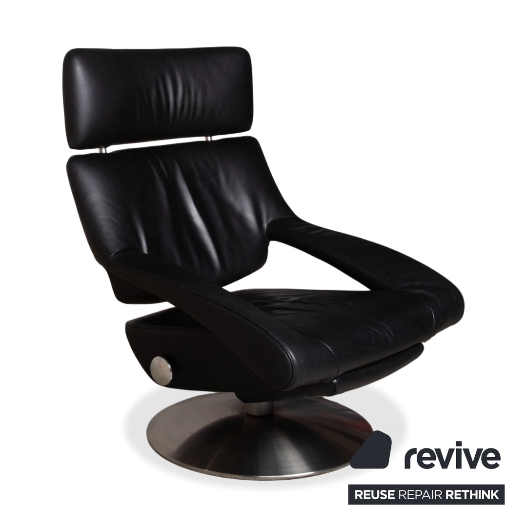 de Sede DS-255 Leder Sessel Schwarz inkl. Fußteil manuelle Funktion Relaxfunktion