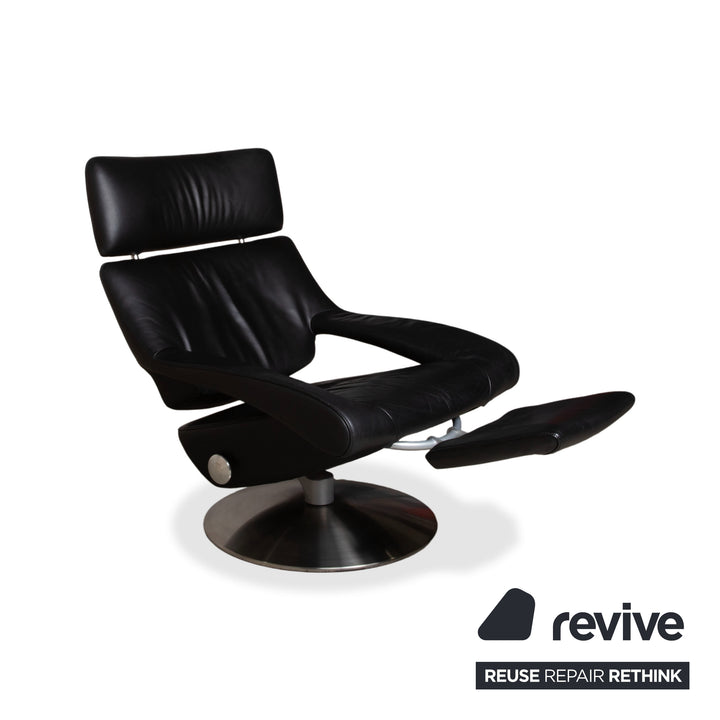 de Sede DS-255 Leder Sessel Schwarz inkl. Fußteil manuelle Funktion Relaxfunktion