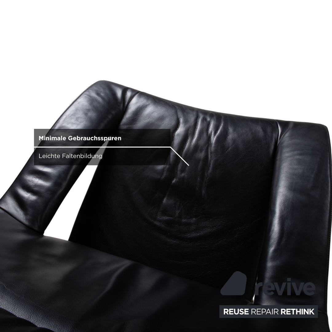 de Sede DS-255 Leder Sessel Schwarz inkl. Fußteil manuelle Funktion Relaxfunktion