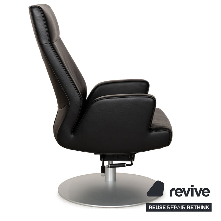 Fauteuil en cuir noir de Sede DS-256 avec fonction manuelle