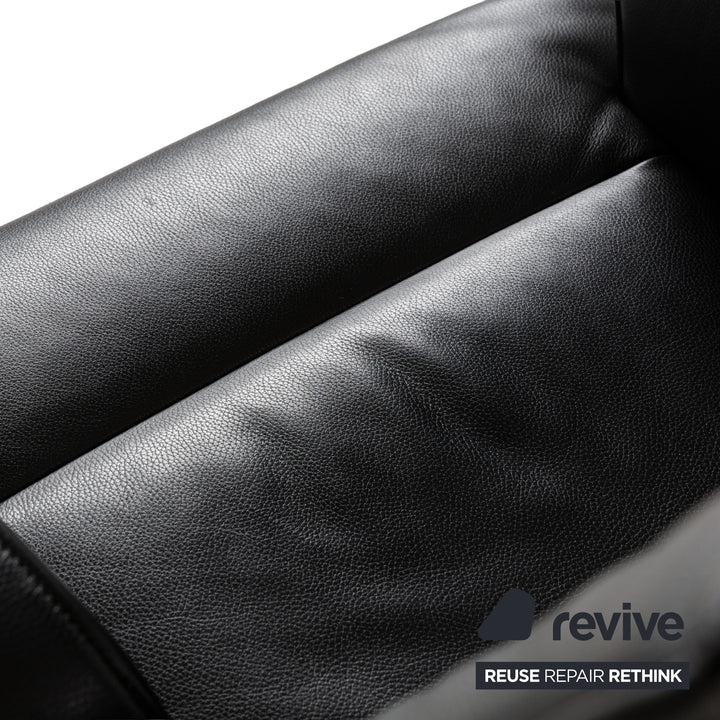 Fauteuil en cuir noir de Sede DS-256 avec fonction manuelle
