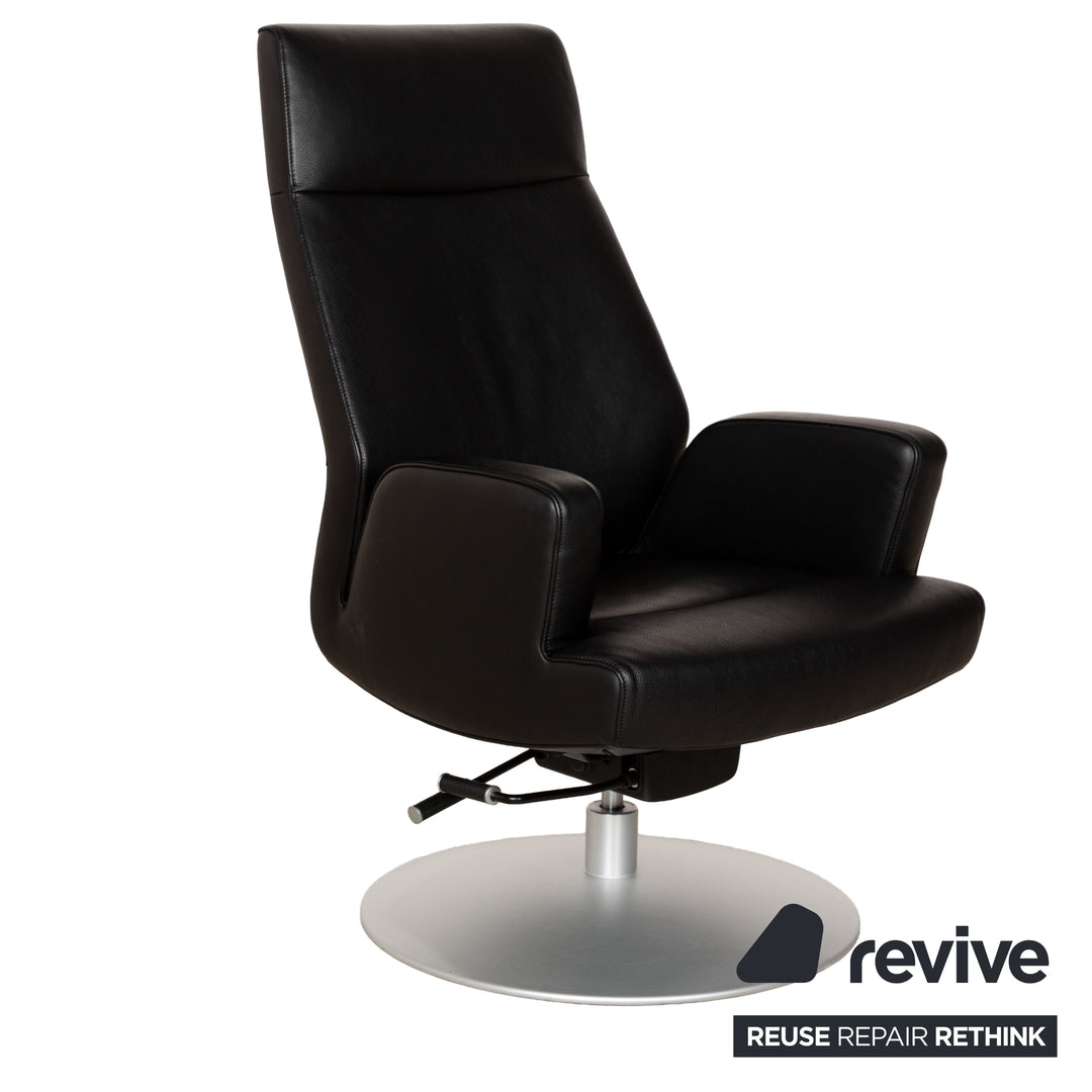 Fauteuil en cuir noir de Sede DS-256 avec fonction manuelle