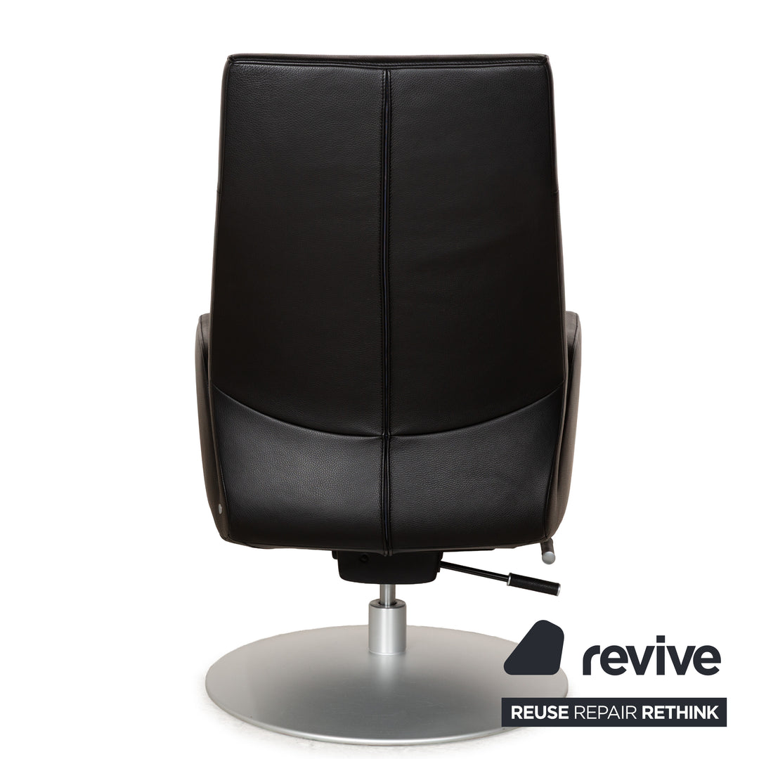 Fauteuil en cuir noir de Sede DS-256 avec fonction manuelle