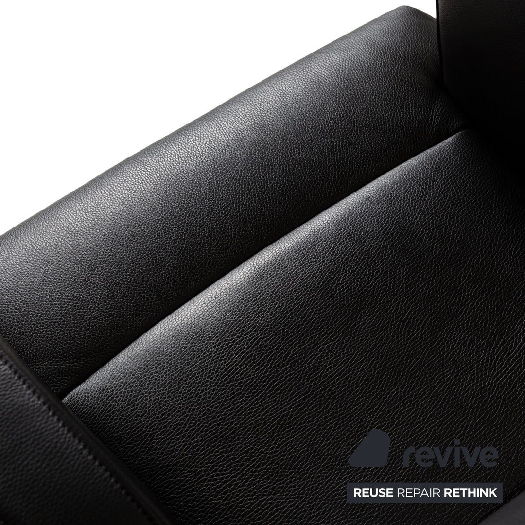 Fauteuil en cuir noir de Sede DS-256 avec fonction manuelle