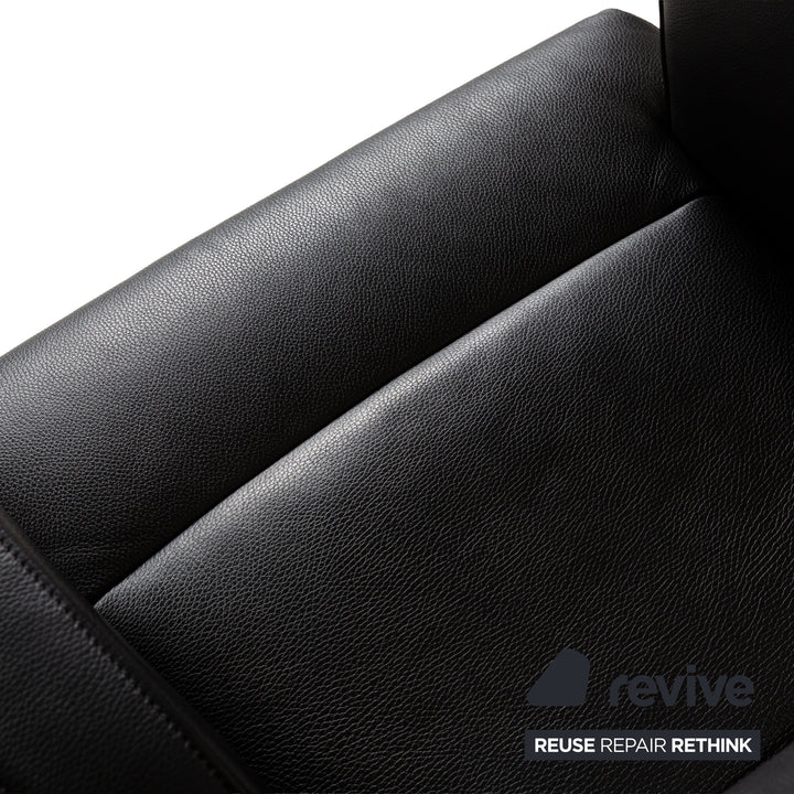 Fauteuil en cuir noir de Sede DS-256 avec fonction manuelle