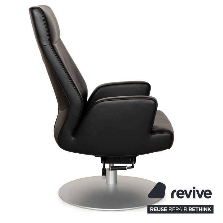 Fauteuil en cuir noir de Sede DS-256 avec fonction manuelle