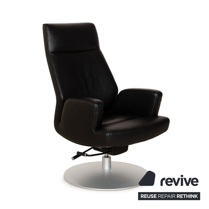 Fauteuil en cuir noir de Sede DS-256 avec fonction manuelle