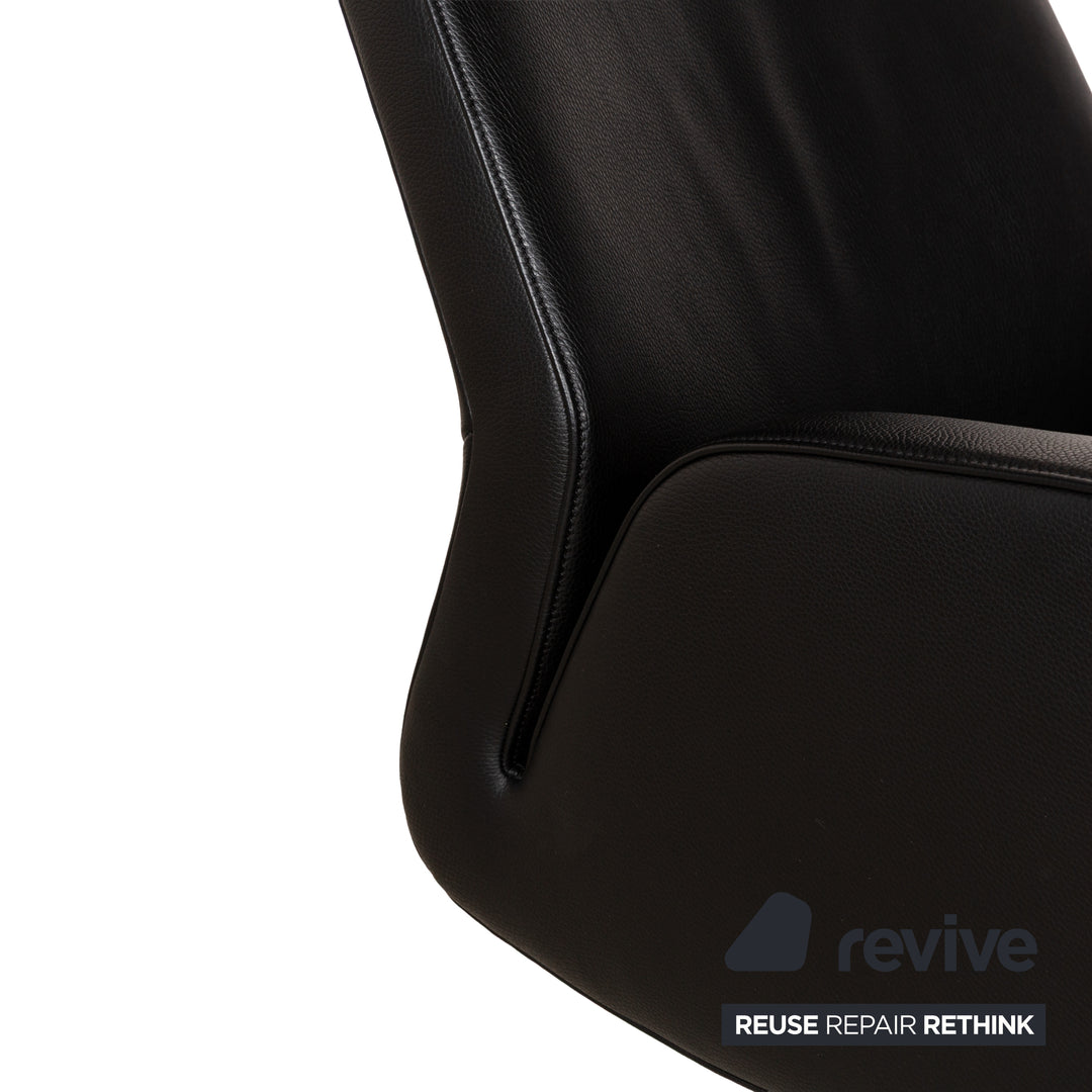 Fauteuil en cuir noir de Sede DS-256 avec fonction manuelle