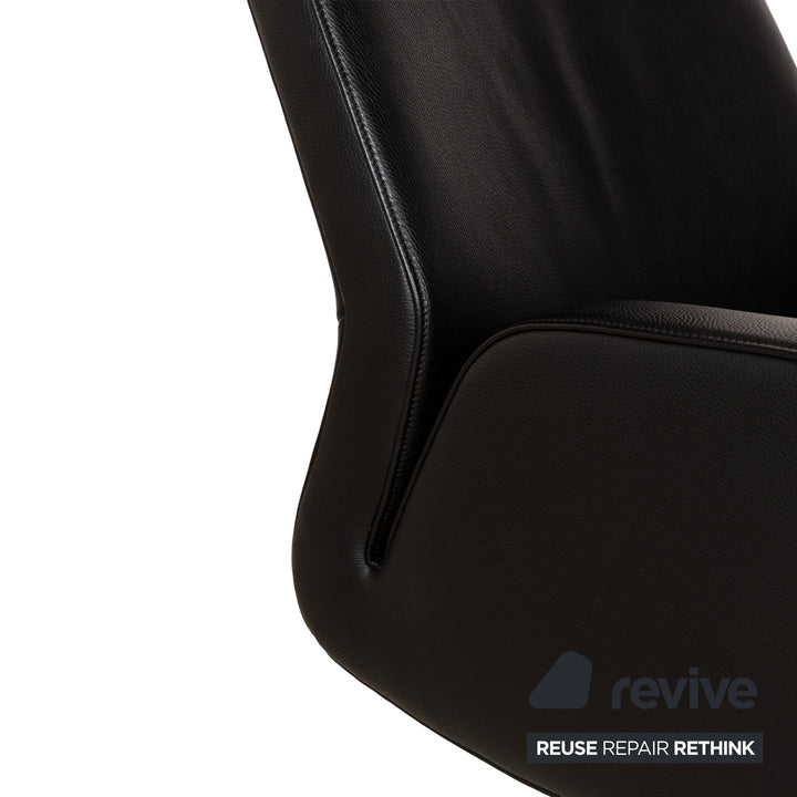 Fauteuil en cuir noir de Sede DS-256 avec fonction manuelle