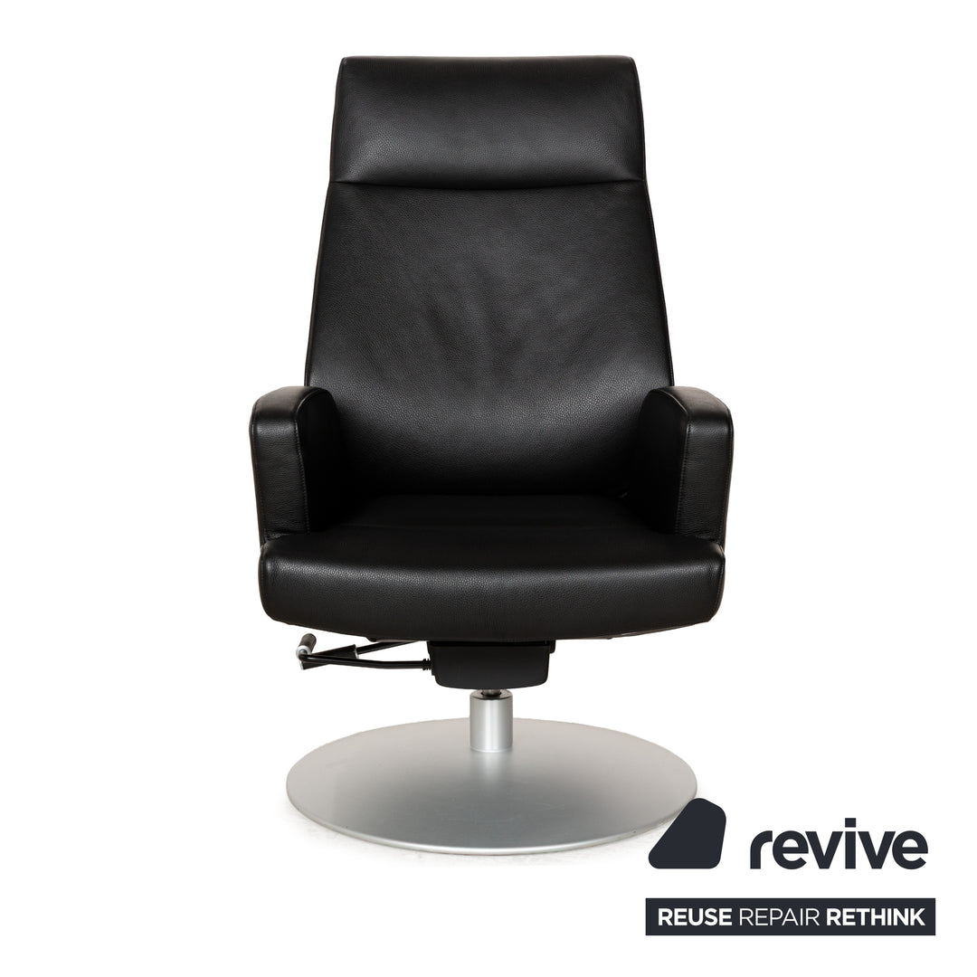 Fauteuil en cuir noir de Sede DS-256 avec fonction manuelle