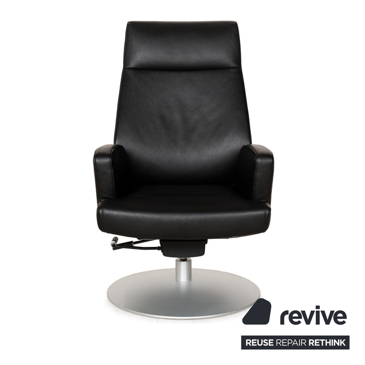 Fauteuil en cuir noir de Sede DS-256 avec fonction manuelle