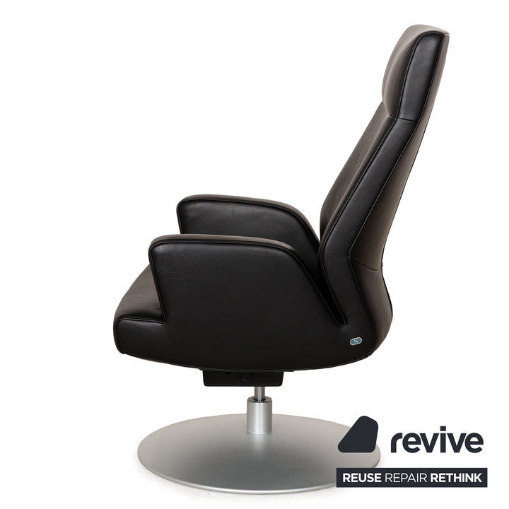 Fauteuil en cuir noir de Sede DS-256 avec fonction manuelle