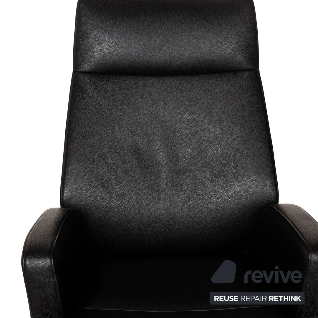 Fauteuil en cuir noir de Sede DS-256 avec fonction manuelle