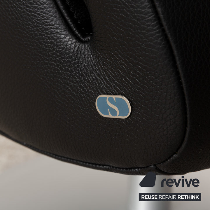 Fauteuil en cuir noir de Sede DS-256 avec fonction manuelle
