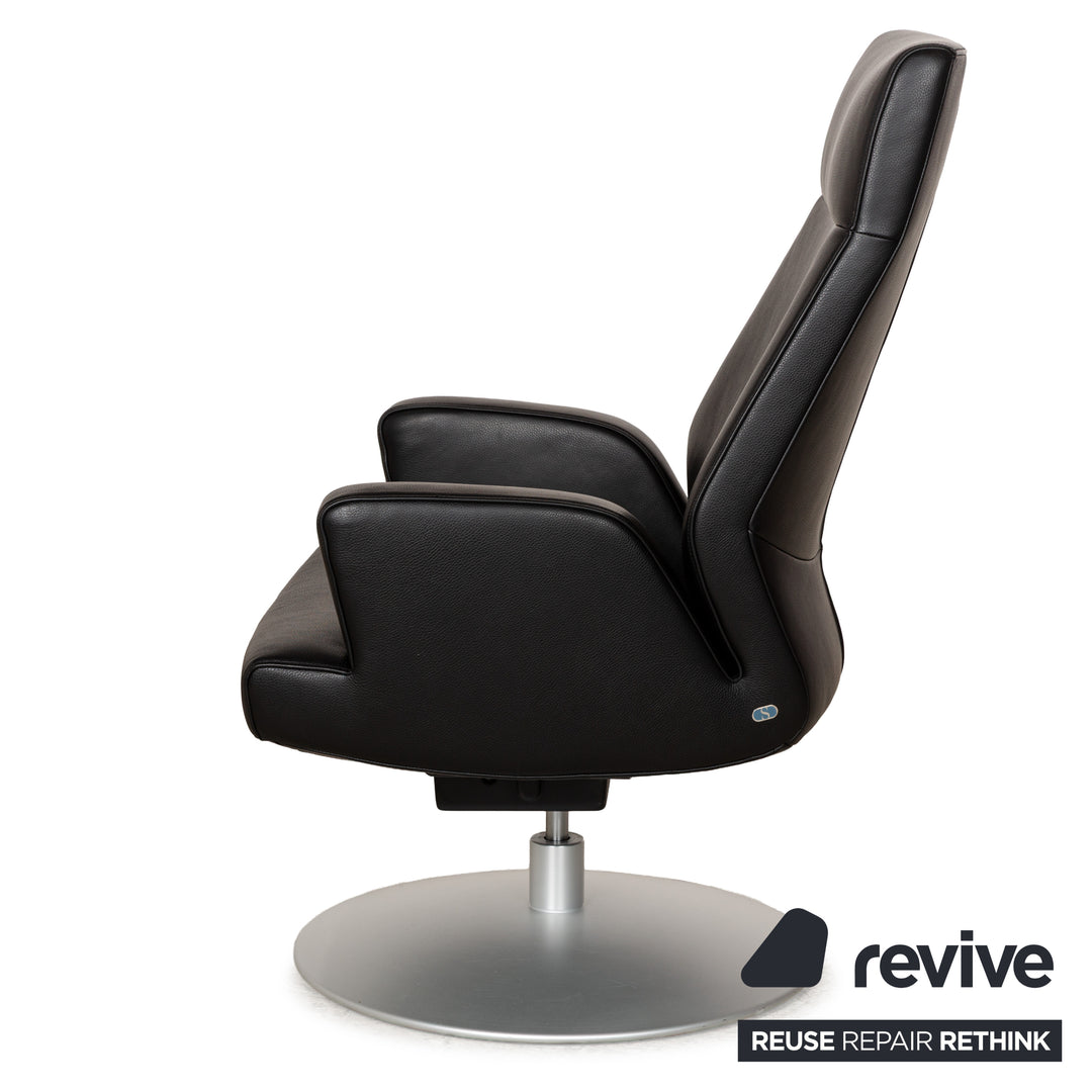 Fauteuil en cuir noir de Sede DS-256 avec fonction manuelle