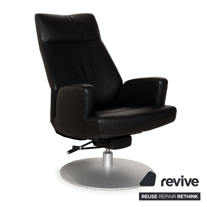 Fauteuil en cuir noir de Sede DS-256 avec fonction manuelle