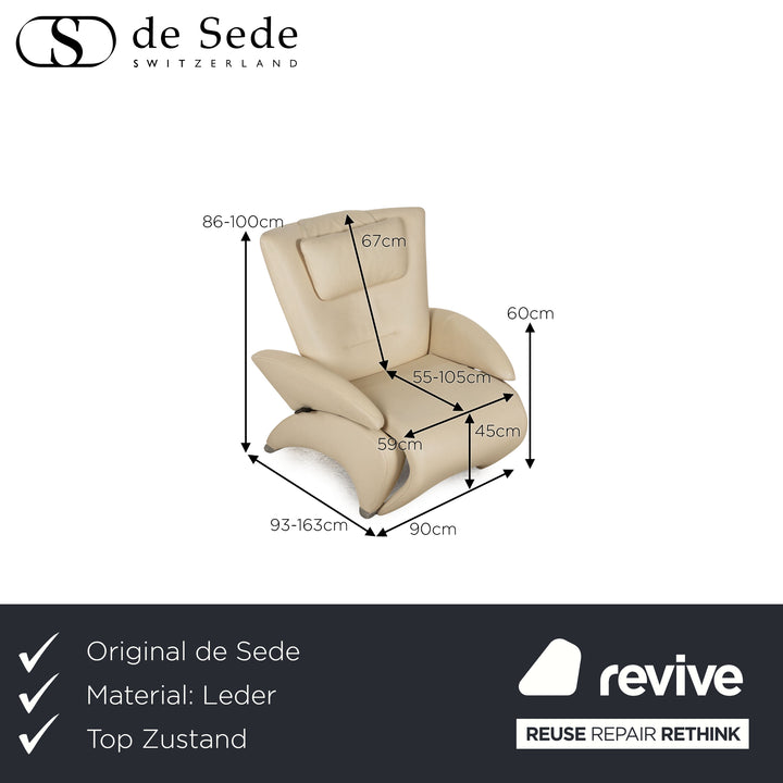 De Sede DS 260 fauteuil en cuir beige fonction manuelle