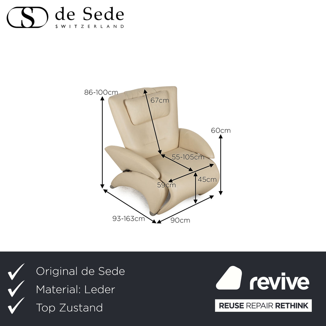 De Sede DS 260 Leather Armchair Beige Manual Function