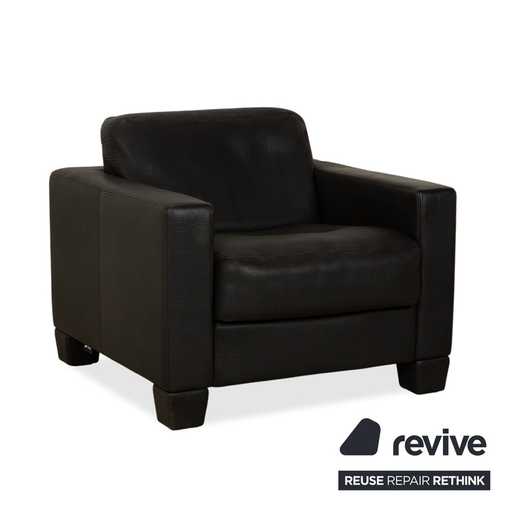 Fauteuil en cuir Sede DS-270 2 places, coloris ardoise noire