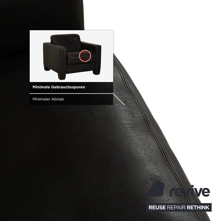 Fauteuil en cuir Sede DS-270 2 places, coloris ardoise noire