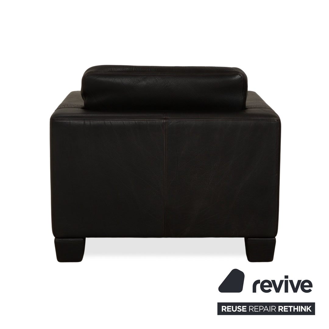 Fauteuil en cuir Sede DS-270 2 places, coloris ardoise noire