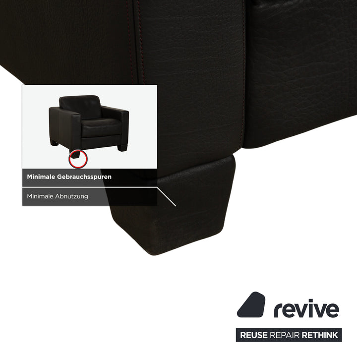 Fauteuil en cuir Sede DS-270 2 places, coloris ardoise noire