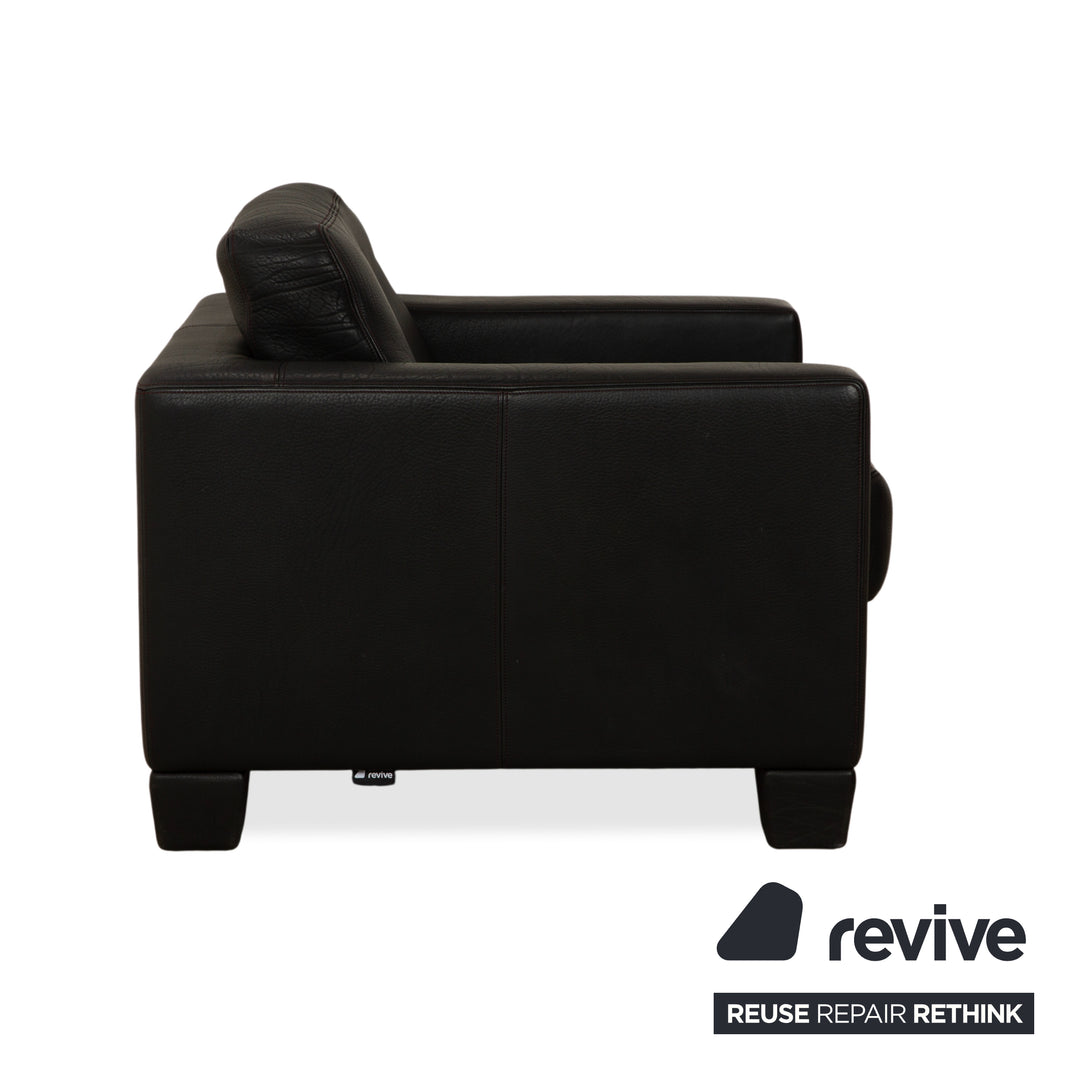 Fauteuil en cuir Sede DS-270 2 places, coloris ardoise noire