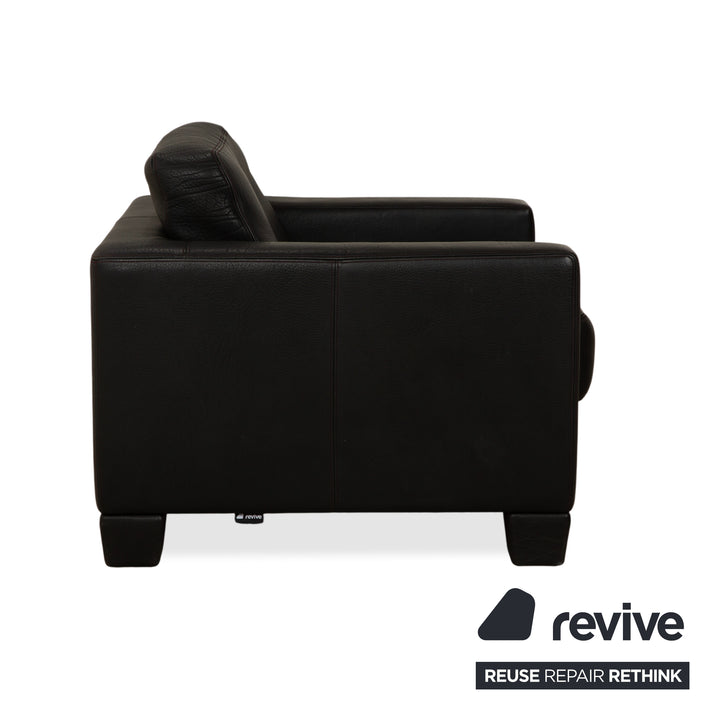 Fauteuil en cuir Sede DS-270 2 places, coloris ardoise noire