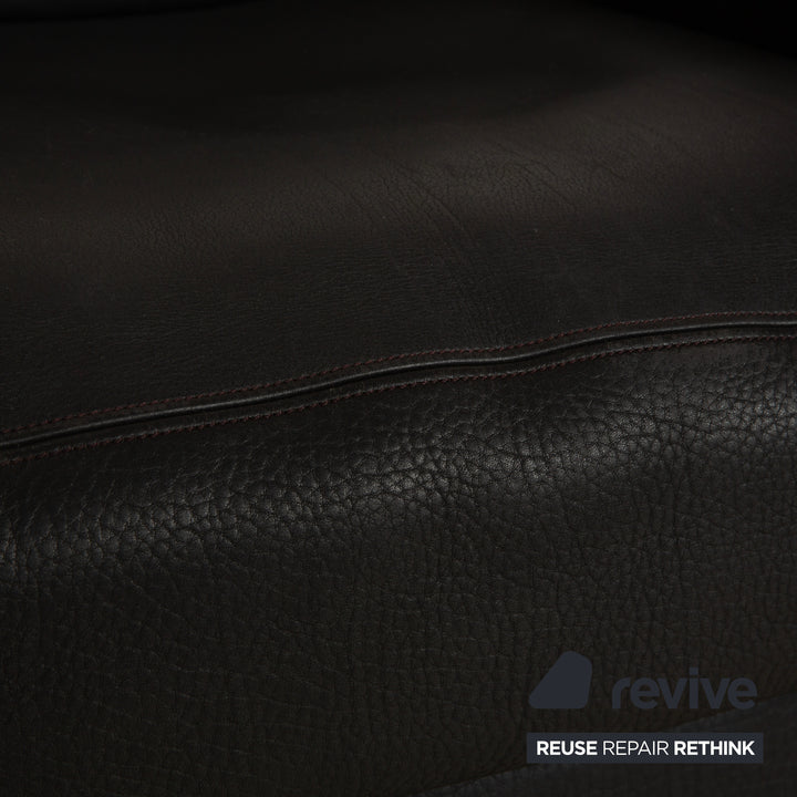 Fauteuil en cuir Sede DS-270 2 places, coloris ardoise noire