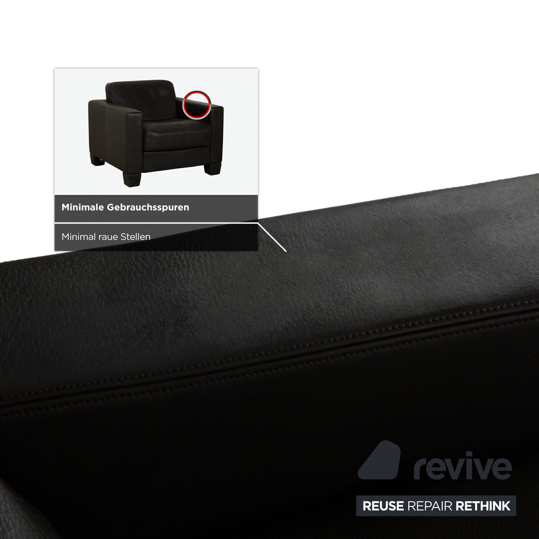 Fauteuil en cuir Sede DS-270 2 places, coloris ardoise noire