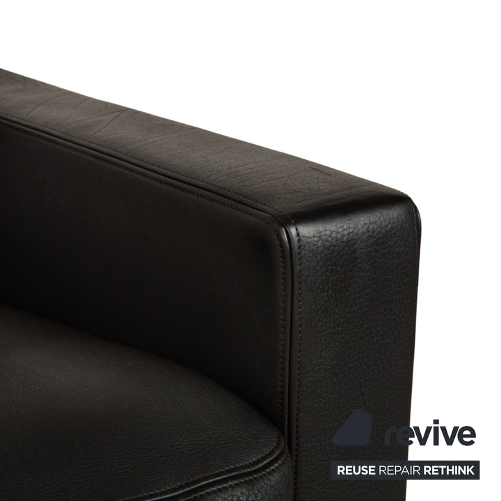 Fauteuil en cuir Sede DS-270 2 places, coloris ardoise noire