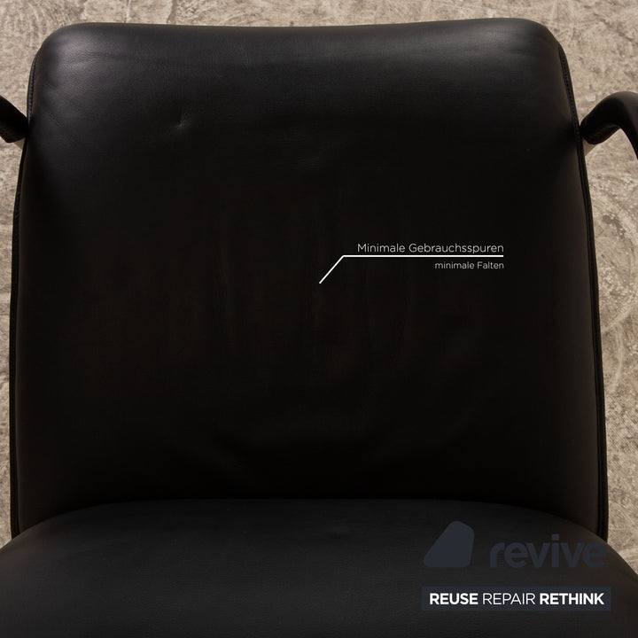 de Sede DS 270 Leder Sessel Garnitur inkl Hocker Schwarz