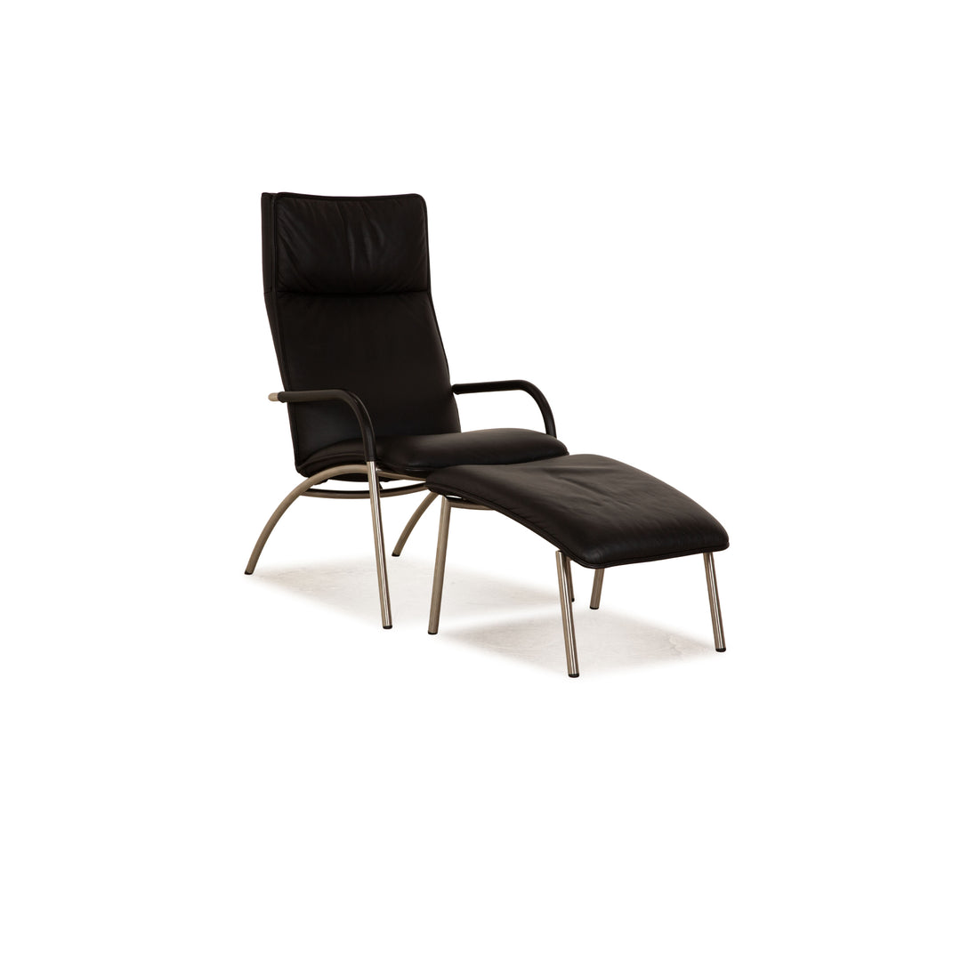 de Sede DS 270 Leder Sessel inkl Hocker Schwarz